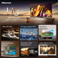 Hisense 75U8NQTUK 75 inch Mini-LED 4K HDR Smart Freely TV