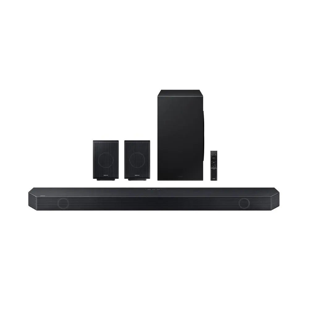 Samsung HW-Q995C 11.1.4-Kanal-Wireless-Dolby-Atmos-Soundbar mit hinteren Lautsprechern, Subwoofer und Q Symphony