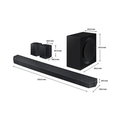 Samsung HW-Q995C 11.1.4-Kanal-Wireless-Dolby-Atmos-Soundbar mit hinteren Lautsprechern, Subwoofer und Q Symphony