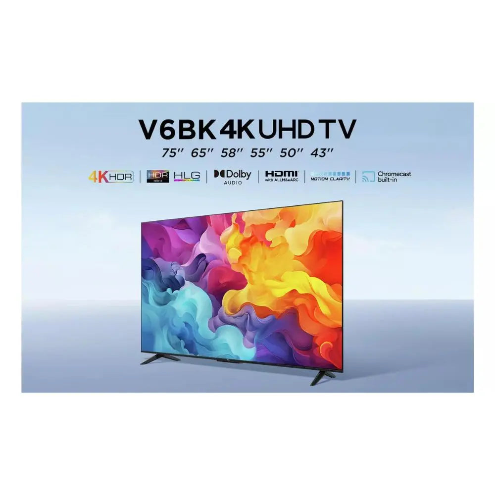 TCL 50V6BK, 50-inch, 4K UHD HDR, Frameless Android TV