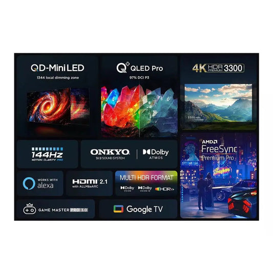 TCL 65C855K, 65 inch, 4K 144HZ QD-Mini LED Google TV